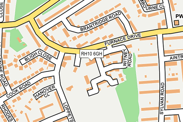 RH10 6GH map - OS OpenMap – Local (Ordnance Survey)