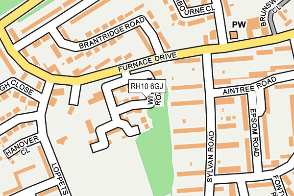 RH10 6GJ map - OS OpenMap – Local (Ordnance Survey)