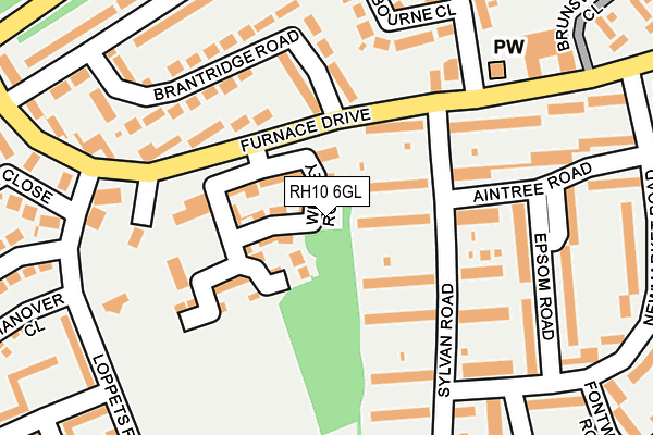 RH10 6GL map - OS OpenMap – Local (Ordnance Survey)