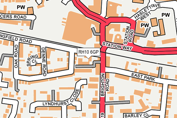 RH10 6GP map - OS OpenMap – Local (Ordnance Survey)