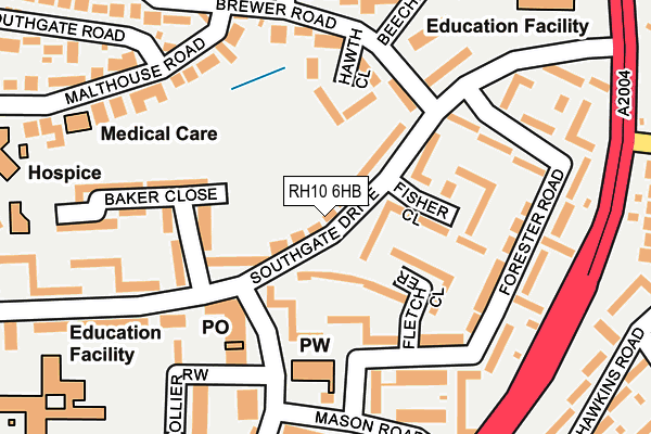 RH10 6HB map - OS OpenMap – Local (Ordnance Survey)