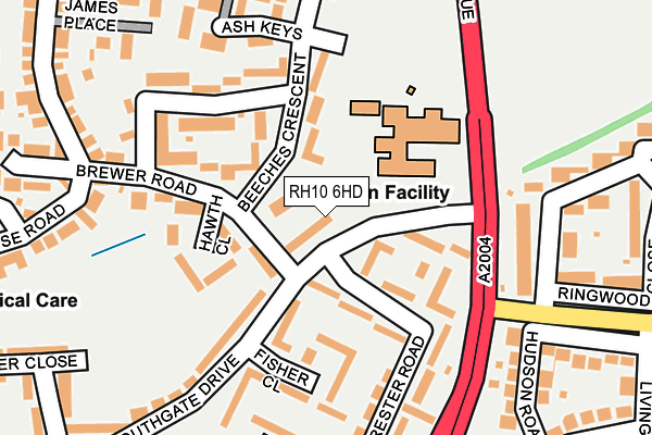 RH10 6HD map - OS OpenMap – Local (Ordnance Survey)