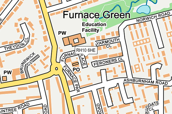 RH10 6HE map - OS OpenMap – Local (Ordnance Survey)