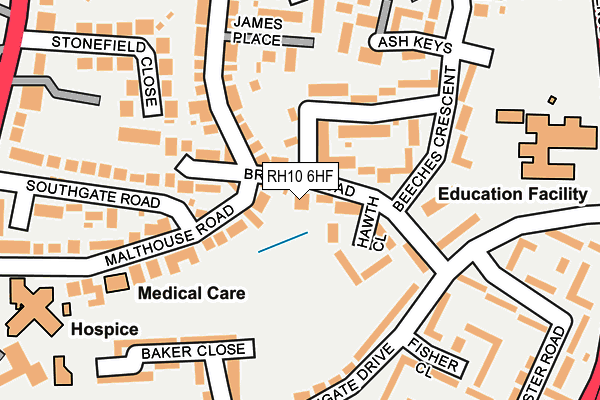 RH10 6HF map - OS OpenMap – Local (Ordnance Survey)