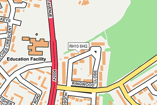 RH10 6HQ map - OS OpenMap – Local (Ordnance Survey)