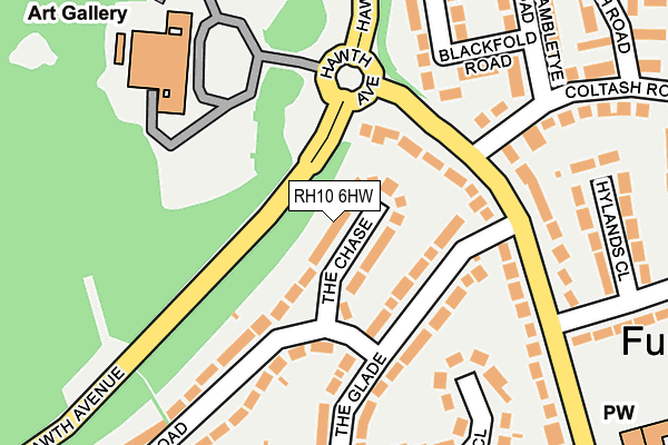 RH10 6HW map - OS OpenMap – Local (Ordnance Survey)