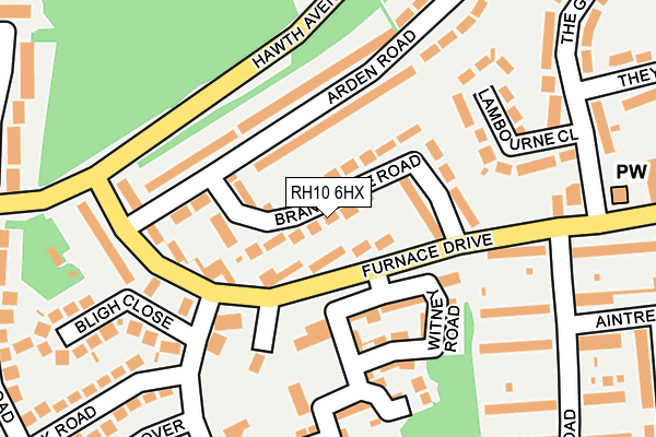 RH10 6HX map - OS OpenMap – Local (Ordnance Survey)