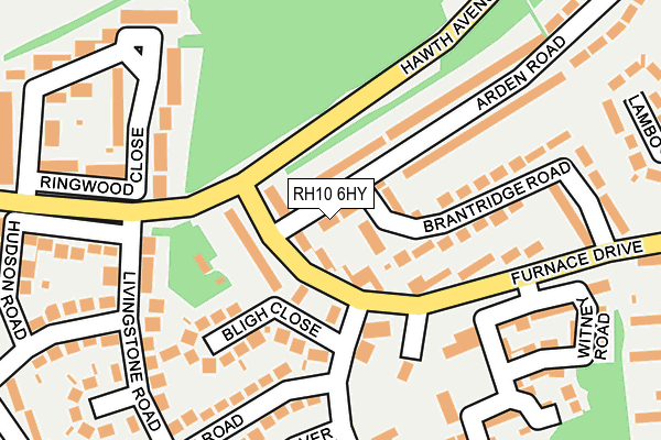RH10 6HY map - OS OpenMap – Local (Ordnance Survey)