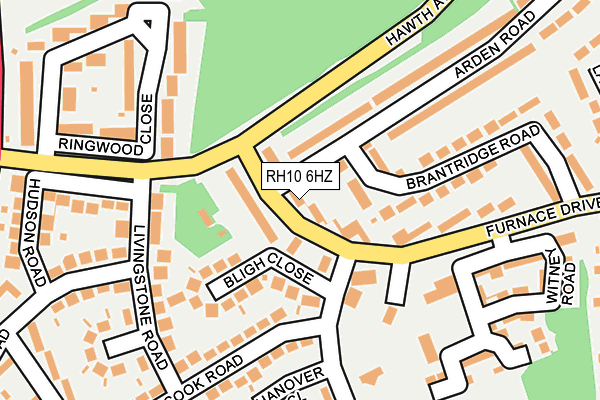 RH10 6HZ map - OS OpenMap – Local (Ordnance Survey)