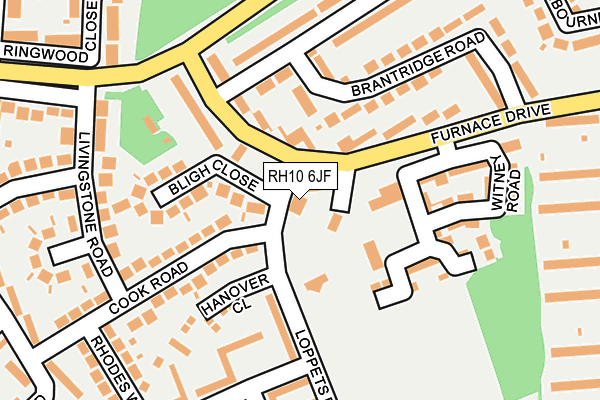 RH10 6JF map - OS OpenMap – Local (Ordnance Survey)