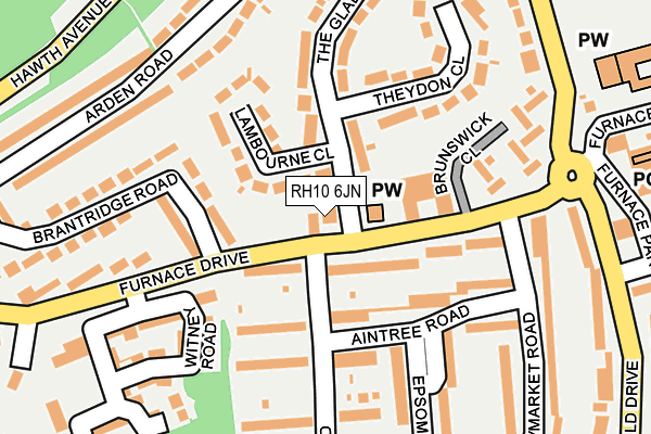 RH10 6JN map - OS OpenMap – Local (Ordnance Survey)