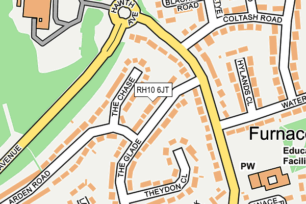 RH10 6JT map - OS OpenMap – Local (Ordnance Survey)