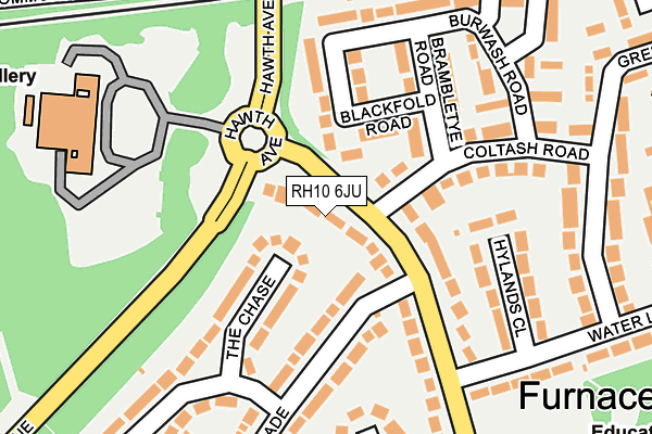 RH10 6JU map - OS OpenMap – Local (Ordnance Survey)