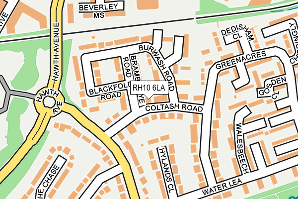 RH10 6LA map - OS OpenMap – Local (Ordnance Survey)