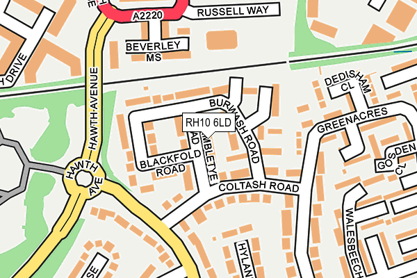 RH10 6LD map - OS OpenMap – Local (Ordnance Survey)