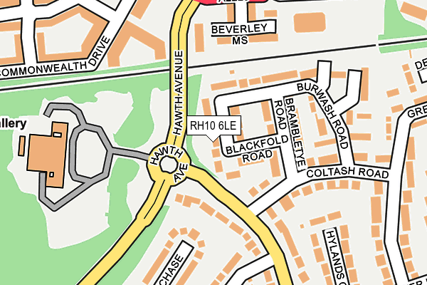 RH10 6LE map - OS OpenMap – Local (Ordnance Survey)