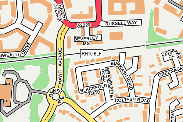 RH10 6LF map - OS OpenMap – Local (Ordnance Survey)