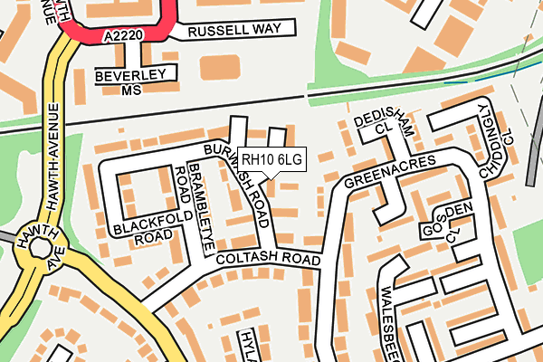 RH10 6LG map - OS OpenMap – Local (Ordnance Survey)