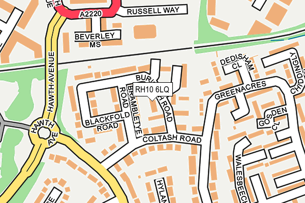 RH10 6LQ map - OS OpenMap – Local (Ordnance Survey)