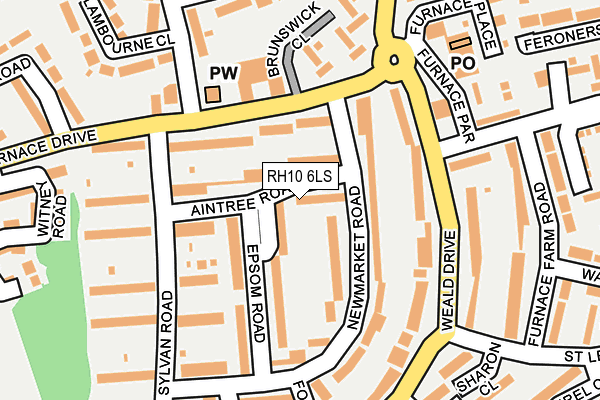 RH10 6LS map - OS OpenMap – Local (Ordnance Survey)