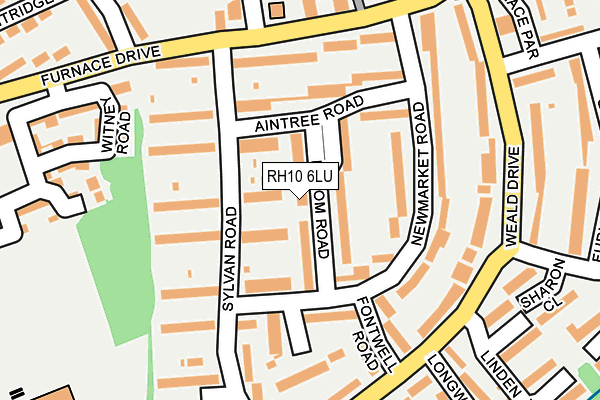 RH10 6LU map - OS OpenMap – Local (Ordnance Survey)