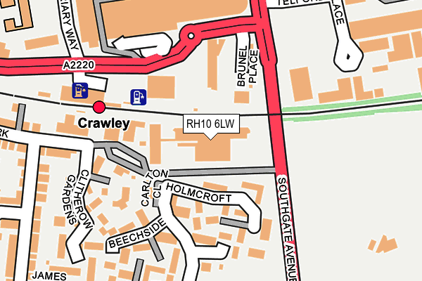 RH10 6LW map - OS OpenMap – Local (Ordnance Survey)