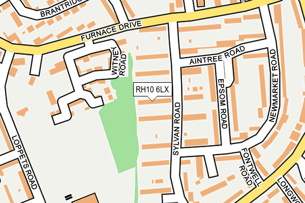 RH10 6LX map - OS OpenMap – Local (Ordnance Survey)