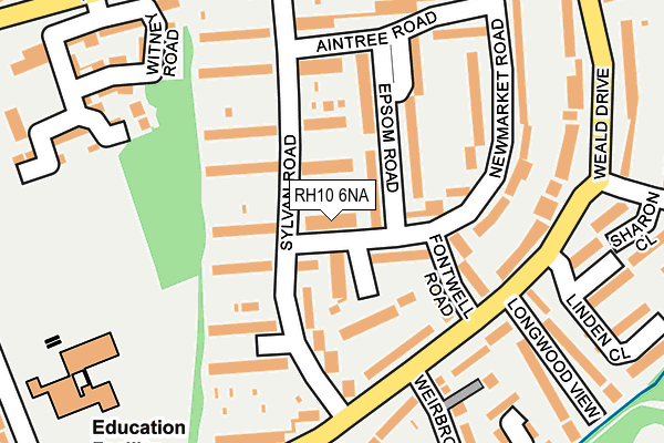 RH10 6NA map - OS OpenMap – Local (Ordnance Survey)