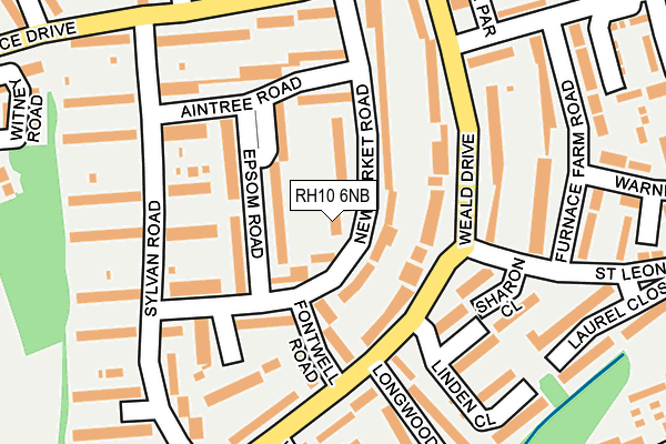 RH10 6NB map - OS OpenMap – Local (Ordnance Survey)