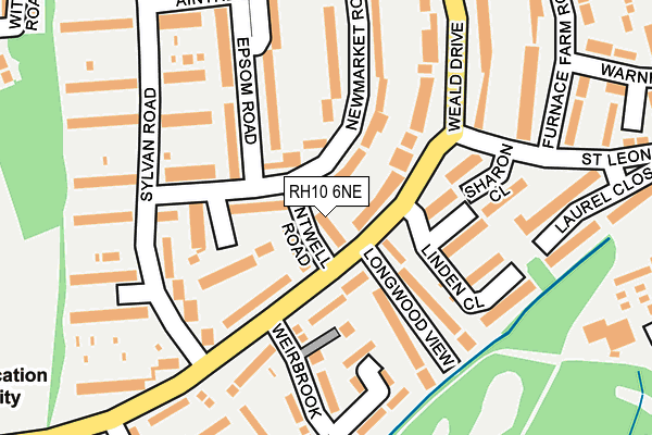 RH10 6NE map - OS OpenMap – Local (Ordnance Survey)