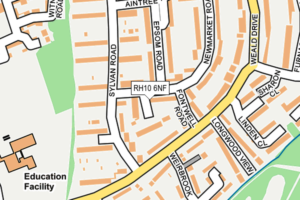 RH10 6NF map - OS OpenMap – Local (Ordnance Survey)