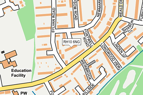 RH10 6NG map - OS OpenMap – Local (Ordnance Survey)