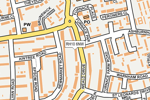 RH10 6NW map - OS OpenMap – Local (Ordnance Survey)