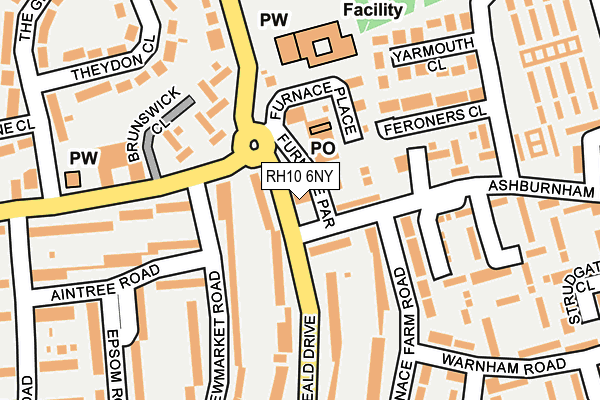 RH10 6NY map - OS OpenMap – Local (Ordnance Survey)