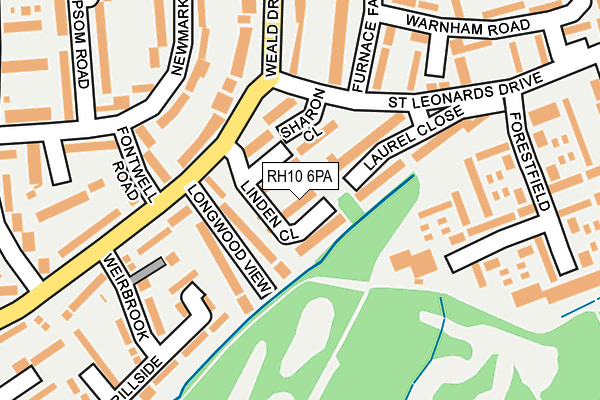 RH10 6PA map - OS OpenMap – Local (Ordnance Survey)