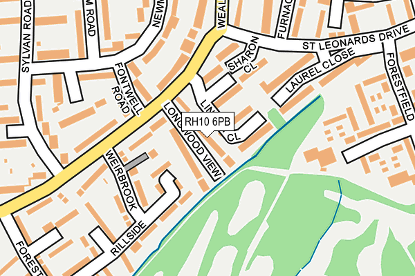 RH10 6PB map - OS OpenMap – Local (Ordnance Survey)