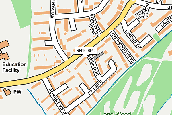 RH10 6PD map - OS OpenMap – Local (Ordnance Survey)