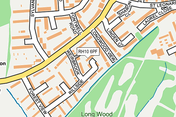 RH10 6PF map - OS OpenMap – Local (Ordnance Survey)