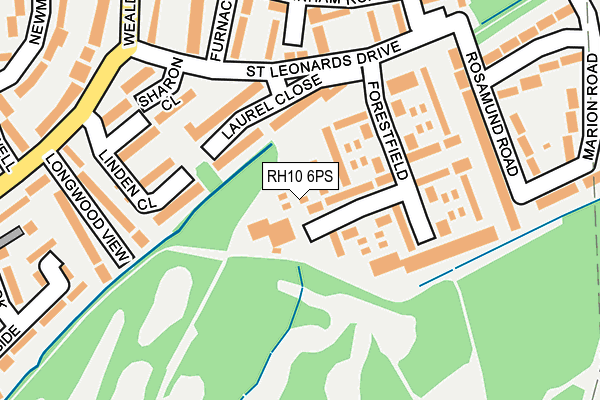 RH10 6PS map - OS OpenMap – Local (Ordnance Survey)