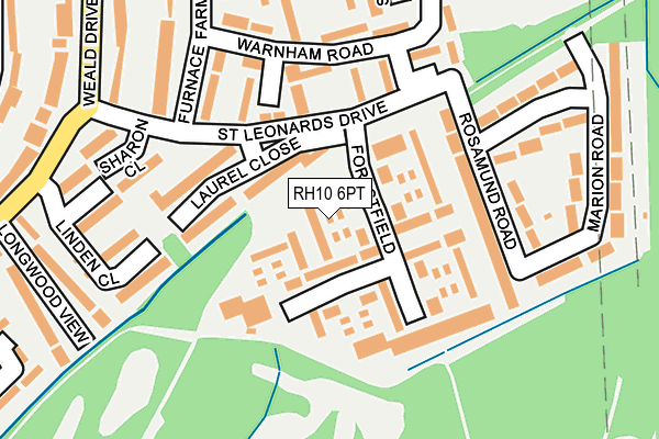 RH10 6PT map - OS OpenMap – Local (Ordnance Survey)