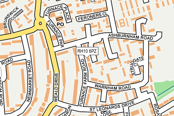 RH10 6PZ map - OS OpenMap – Local (Ordnance Survey)