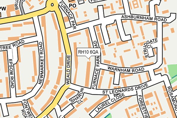 RH10 6QA map - OS OpenMap – Local (Ordnance Survey)