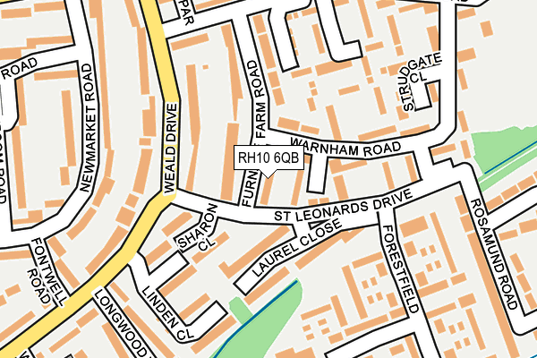 RH10 6QB map - OS OpenMap – Local (Ordnance Survey)
