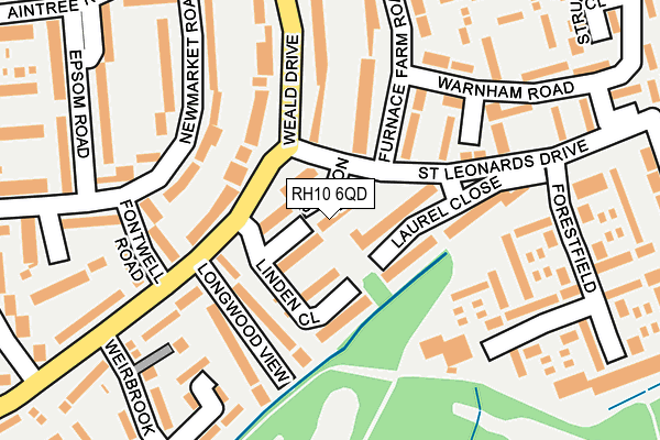 RH10 6QD map - OS OpenMap – Local (Ordnance Survey)