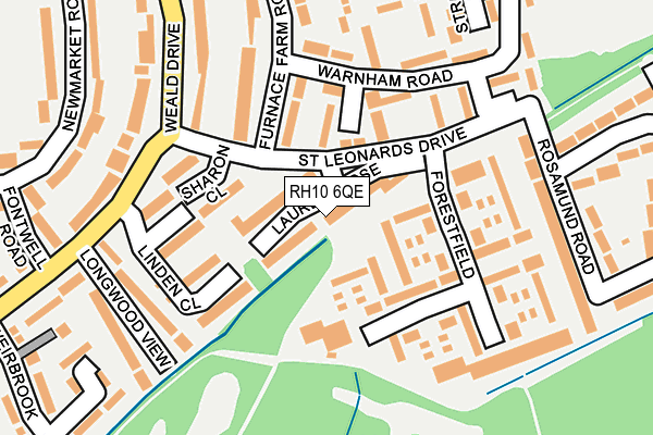 RH10 6QE map - OS OpenMap – Local (Ordnance Survey)