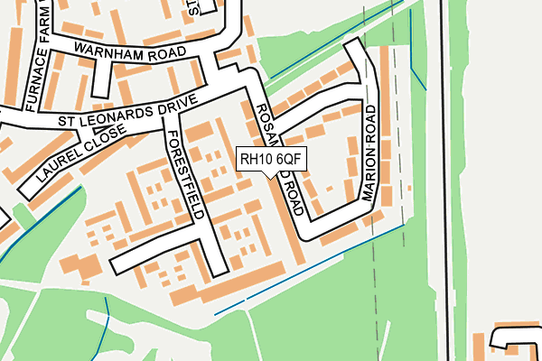 RH10 6QF map - OS OpenMap – Local (Ordnance Survey)