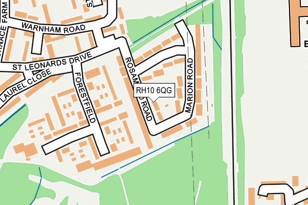 RH10 6QG map - OS OpenMap – Local (Ordnance Survey)