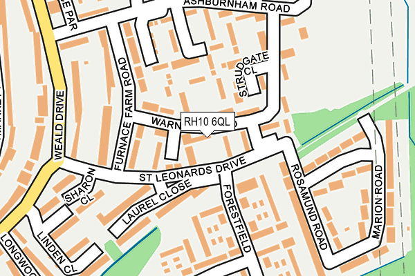 RH10 6QL map - OS OpenMap – Local (Ordnance Survey)