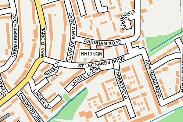 RH10 6QN map - OS OpenMap – Local (Ordnance Survey)