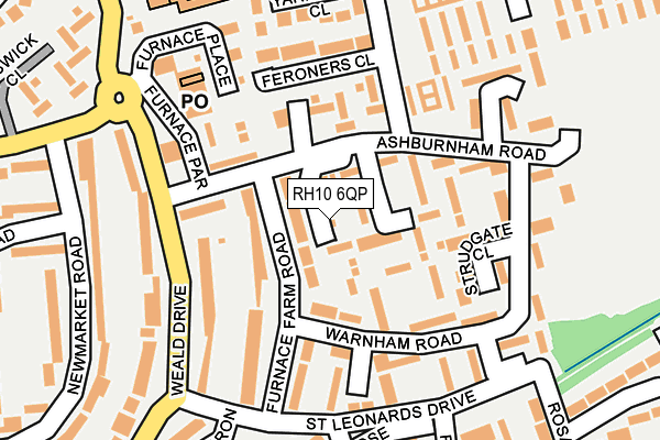 RH10 6QP map - OS OpenMap – Local (Ordnance Survey)